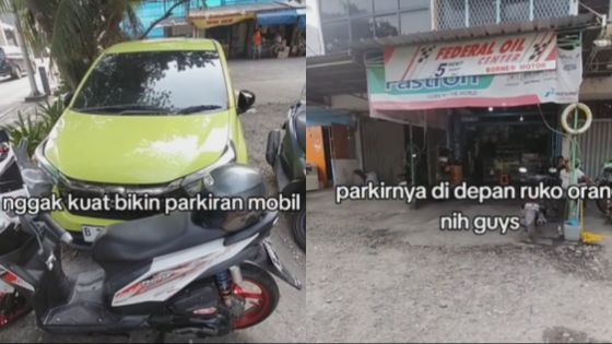 Halangi Bengkel, Mobil Ini Numpang Seakan Tak Punya Tempat Parkir Pribadi