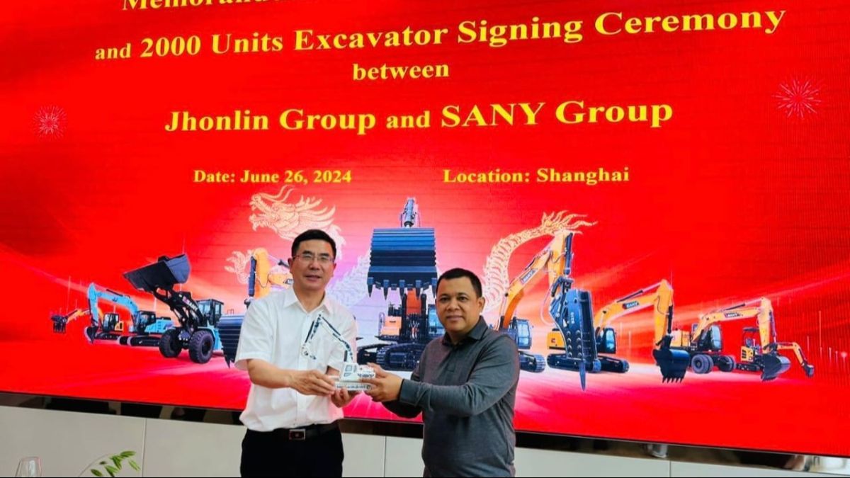 Jhonlin Group Teken MoU Pemesanan 2.000 Ekskavator dengan SANY Group