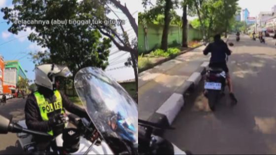 Pemotor Berkendara sambil Merokok, Berujung Disuruh Dorong Motor Sendiri oleh Polisi!