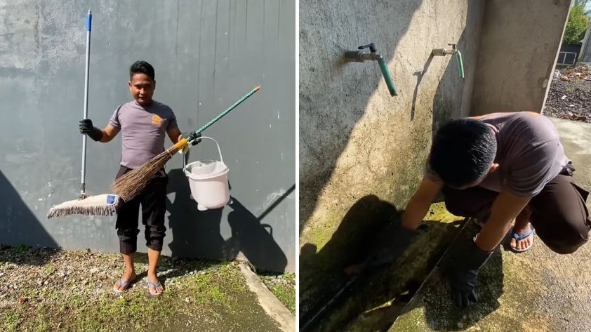 Viral Sosok Polisi Rajin Lakukan Aksi Bersih Masjid, Tuai Pujian Warganet