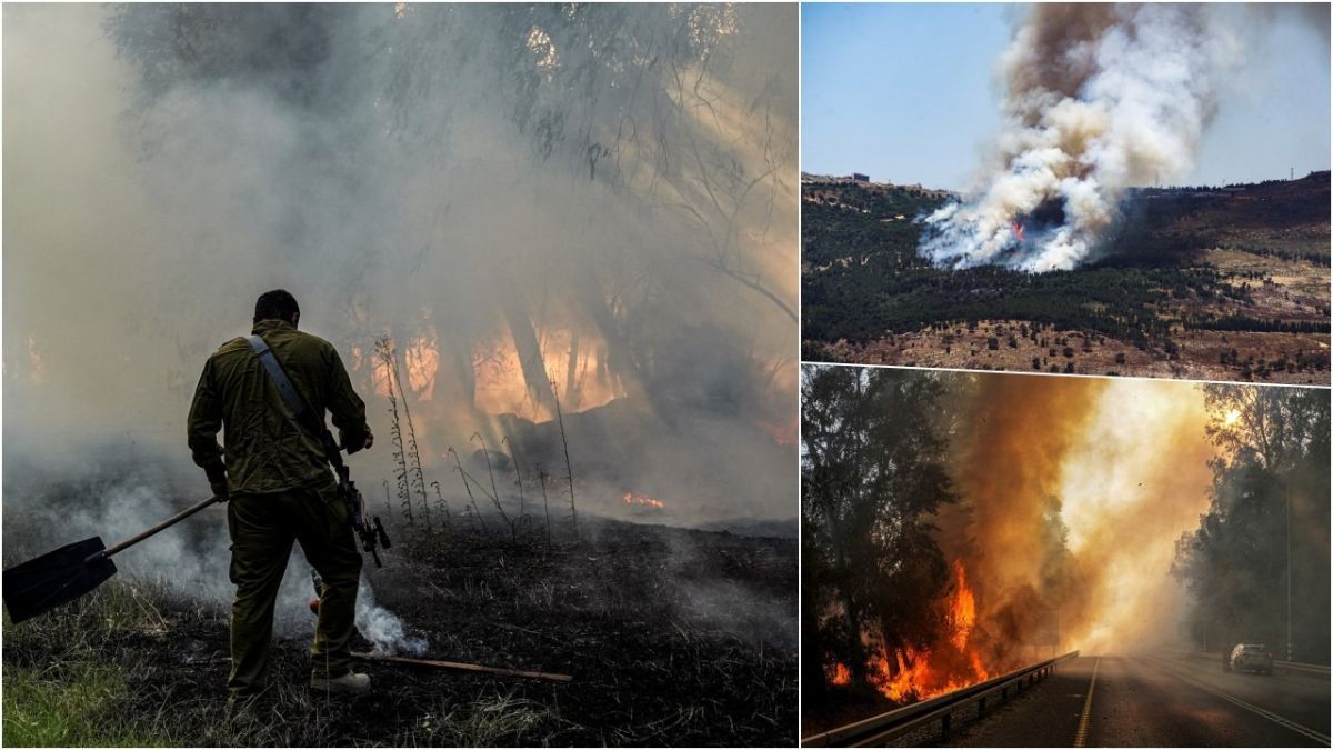 FOTO: Pasukan Zionis Kalang Kabut Rentetan Serangan Rudal Hizbullah Bakar Ribuan Hektar Hutan di Israel Utara