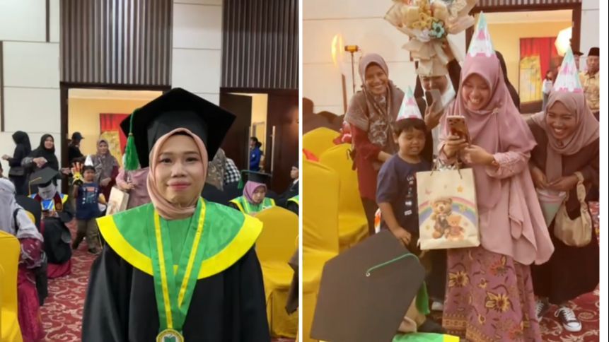 Viral Mahasiswi Dapat Kejutan Manis saat Wisuda, Hadiah Bucketnya Curi Perhatian