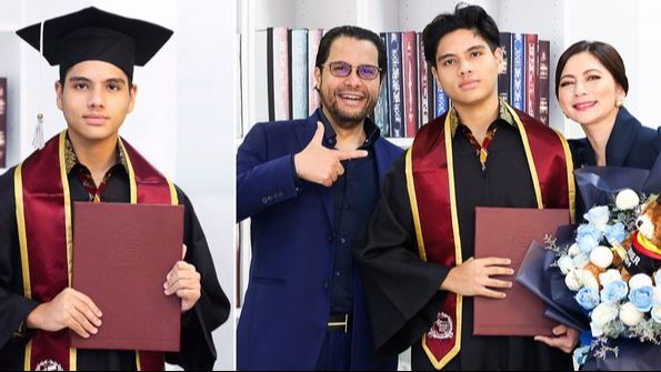 Potret Ganteng Anak Cut Keke Wisuda, Gagah Pakai Baju Toga