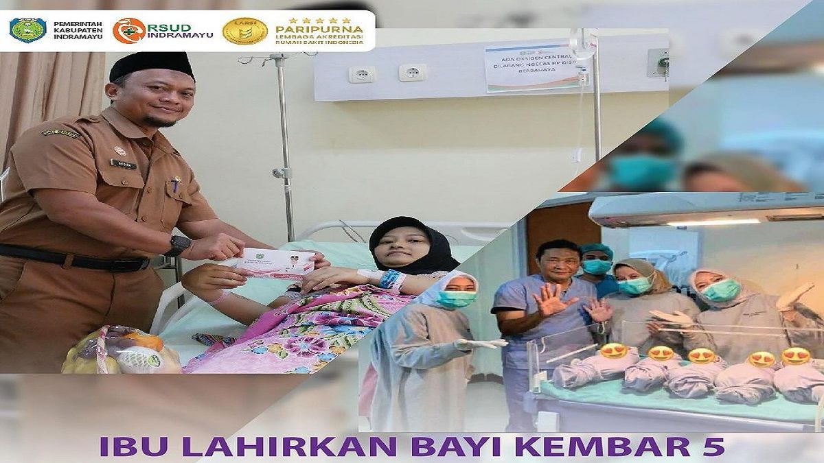 Kejadian Langka! Ibu di Indramayu Melahirkan 5 Anak Kembar, Langsung Dijenguk Bupati Anak Eks Kapolri