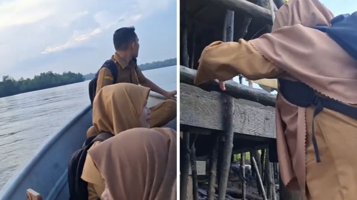 Hari Pertama Tahun Ajaran Baru, Begini Momen Perjuangan Guru yang Mengajar di Desa Terpencil