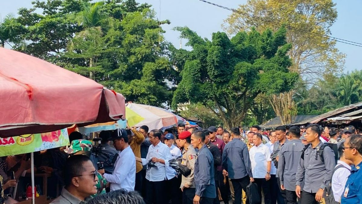 Jokowi Blusukan ke Pasar Sentral Kotabumi Lampung Utara, Jadi Rebutan Warga Berfoto