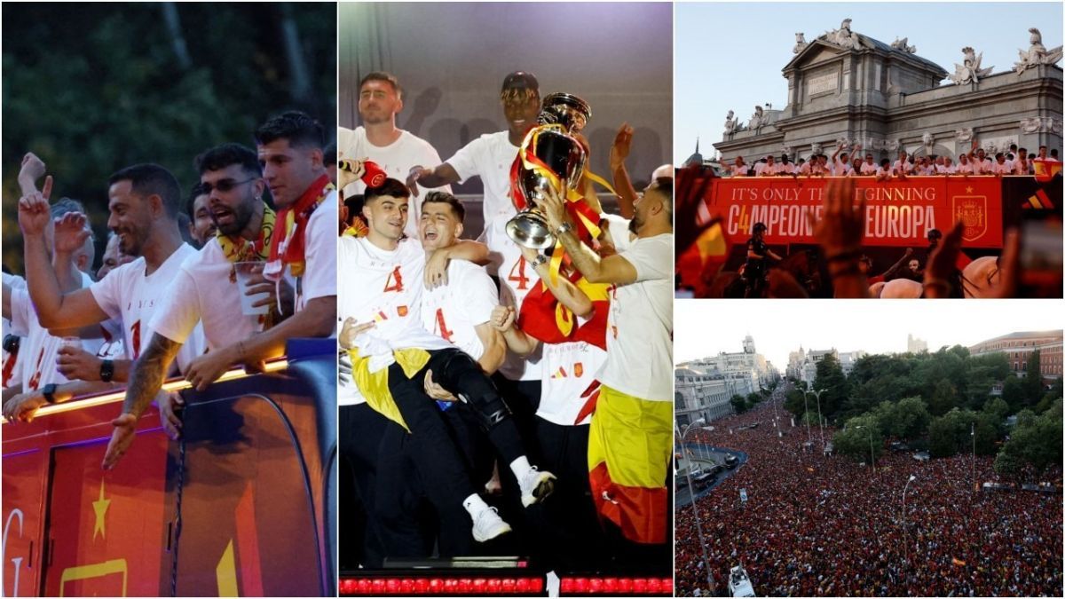 FOTO: Parade Kemenangan Spanyol Arak Piala Euro 2024, Lautan Pendukung Sambut Meriah di Plaza Cibeles Madrid