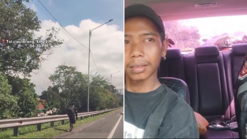 Temui Pria Muda Jalan di Tepi Tol, Aksi Polisi Beri Bantuan Tumpangan hingga Ajak Makan Bareng Ini Tuai Pujian