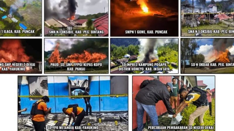 Potret Kebrutalan KKB, Ini Deretan Sekolah Dibakar Sepanjang 2023-2024