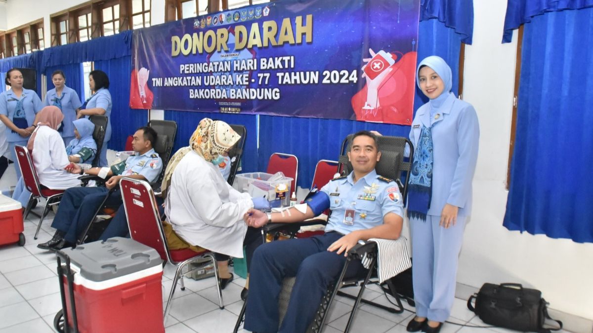 Jelang Peringatan Ke-77 Hari Bakti, TNI AU Wilayah Bandung Gelar Donor Darah