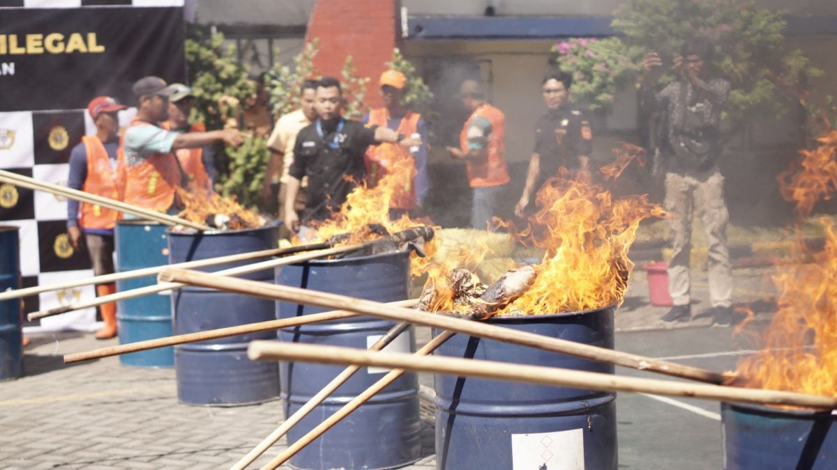 Bea Cukai Bakar Barang Impor Ilegal Senilai Rp243 Juta, Ada Pakaian Bekas 4 Ton