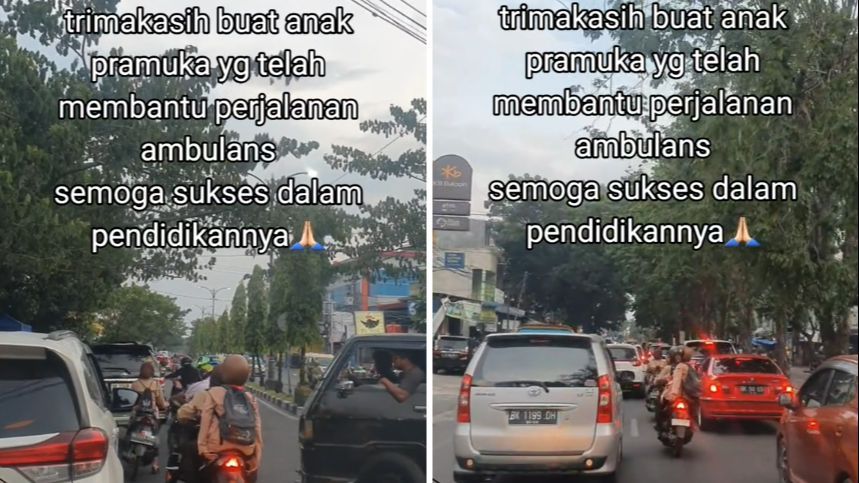 Momen Anak Pramuka Bantu Buka Jalan untuk Ambulans, Aksinya Banjir Pujian