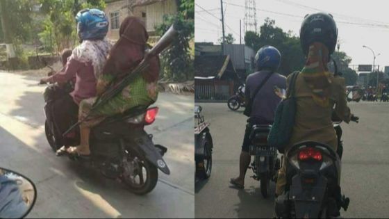 10 Potret Emak-Emak saat Pakai Helm di Jalan, Mau Tegur tapi Nyali Ciut Duluan