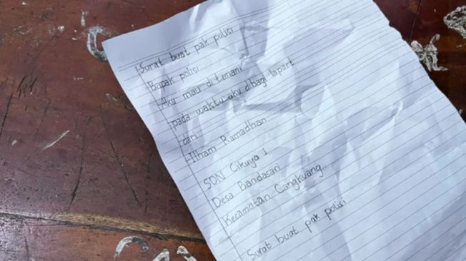 Bocah SD Ini Tulis Surat ke Polisi Minta Tolong Ambilkan Rapor, Alasannya Bikin Terenyuh