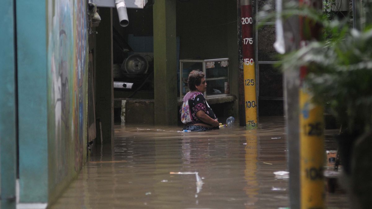 FOTO: Banjir Luapan Kali Ciliwung Rendam Permukiman di Kebon Pala, Tingginya Capai 75 Cm