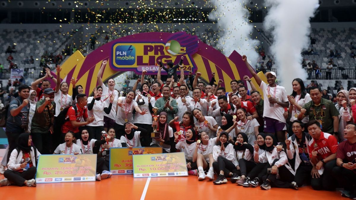 FOTO: Cetak Sejarah Baru, Jakarta BIN Juara Proliga 2024 untuk Pertama Kali