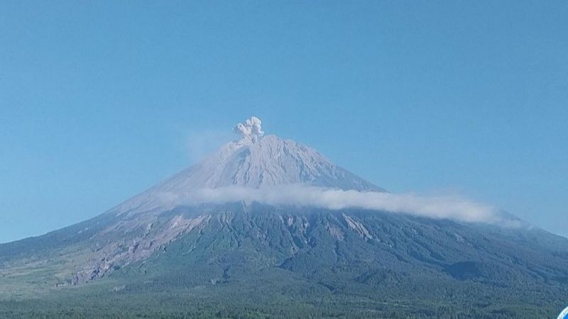 Kembali Erupsi, Gunung Semeru Lontarkan Abu Vulkanik Setinggi 900 Meter