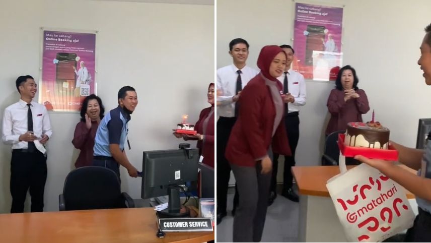 Momen Karyawan Beri Kejutan Ultah Manis untuk OB di Kantor, Aksinya Banjir Pujian Warganet