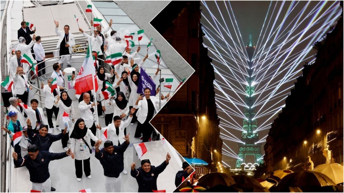 FOTO: Parade Kontingen Indonesia di Atas Kapal hingga Kilau Laser Menara Eiffel Terangi Pembukaan Olimpiade 2024 di Paris