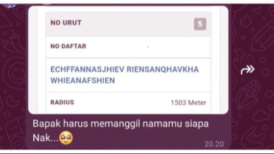 Viral Siswa dengan Nama Echffannajhiev Rienshanqhavkha Whieanafshien, Sepupu Ungkap Nama Panggilan