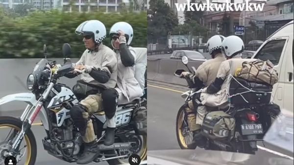 Aksi Nekat Bule Boncengan Motor Masuk Tol Kebon Jeruk, Jadi Sorotan