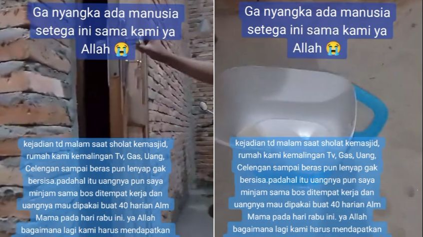 Curhatan Pilu Wanita Kemalingan TV hingga Beras di Rumahnya, Tuai Simpatik Warganet