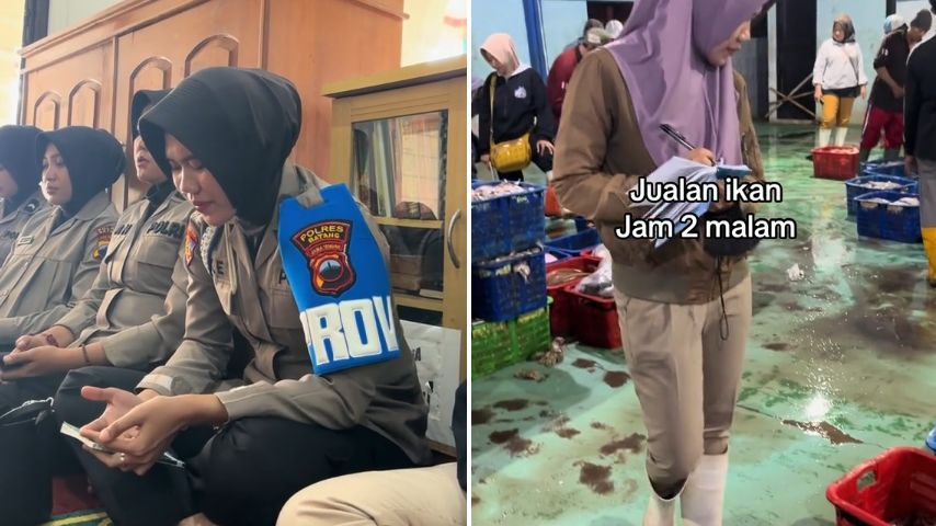 Polwan Ini Ambil Kerja Sampingan Meski Sudah PNS, Jual Ikan di Pasar hingga Bisnis Baju, Tuai Pujian Warganet