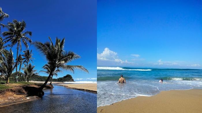 Pesona Pantai Wonogoro Malang, Pertemuan Sungai dan Laut Hasilkan Senja Menawan, Cocok Dikunjungi saat Kemarau