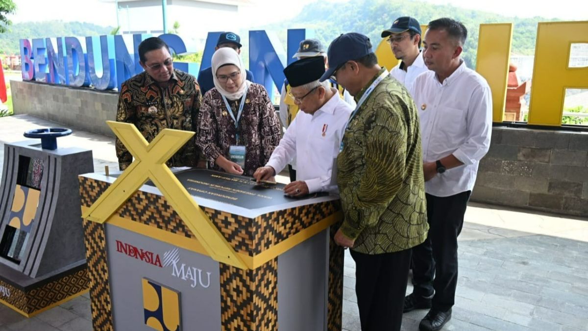 Wapres Ma'ruf Resmikan Bendungan Cipanas, Jadi Sumber Irigasi Pertanian dan Wisata Baru