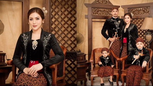 Family Portrait Terbaru Jessica Iskandar, Kompak Kenakan Busana Adat Jawa Sambil Menanti Kelahiran Anak Perempuan