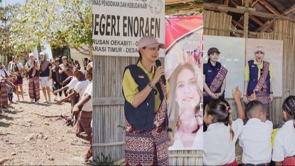 10 Momen Keseruan Luna Maya Saat Beri Bantuan Pembangunan Gedung Sekolah di Kupang, Ditemani Maxime Bouttier