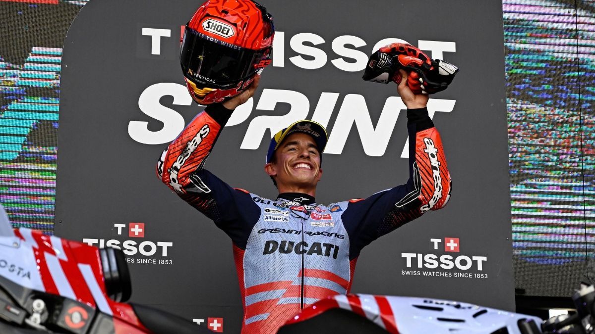 FOTO: Momen Marc Marquez Juara Sprint Race Pertama Kalinya di MotoGP Aragon 2024