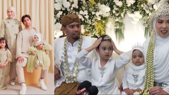 Potret Fitri Tropica & Suami Kembali Jadi Pengantin di Ultah Pernikahan Ke-10, 'Pernikahan' di Hadiri Anak-anak