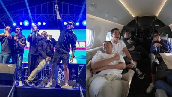 Intip Keseruan Raffi Ahmad Bareng Band The Popstars Pas Manggung, Berangkat Naik Private Jet