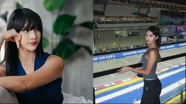 8 Potret Anya Geraldine Nonton F1 di Singapore, Sorotan pada Perbedaan Warna Kulit Wajah dan Badan