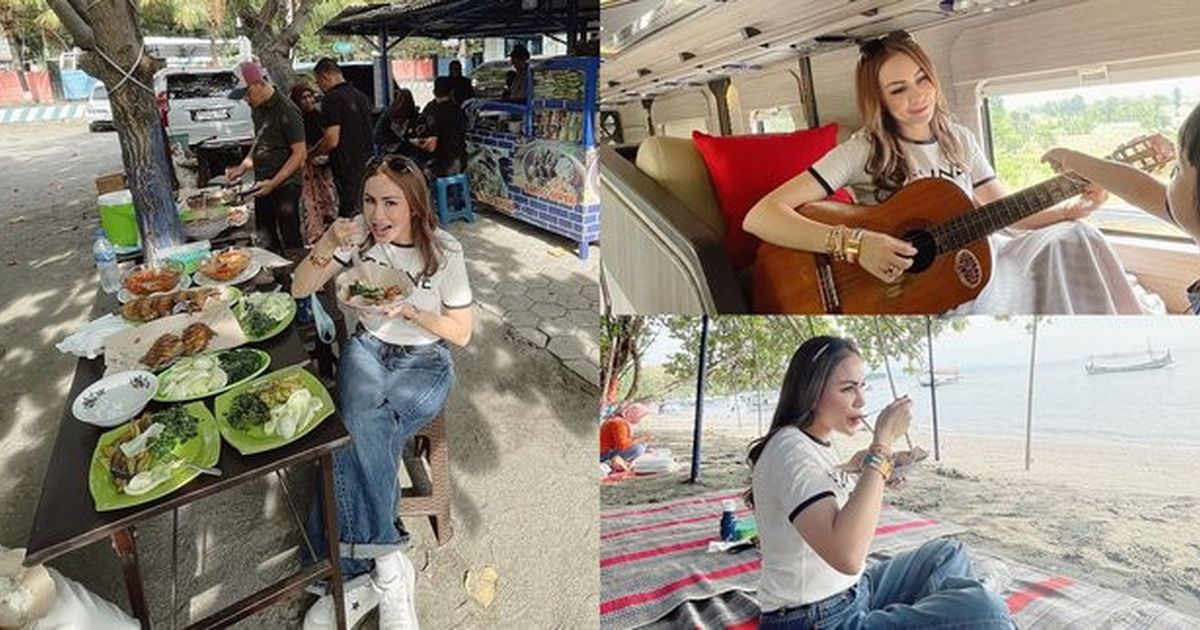 Momen Liburan Sederhana Ala Momo Geisha Bareng Keluarga, Seru Naik Bus ke Pantai