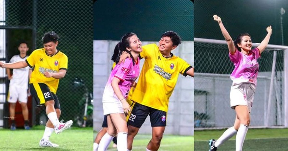 So Sweet! Foto-foto Keseruan Denny Caknan Main Mini Soccer Bareng Sang Istri, Penampilan Cantik Bella Bonita Malah Bikin Salfok