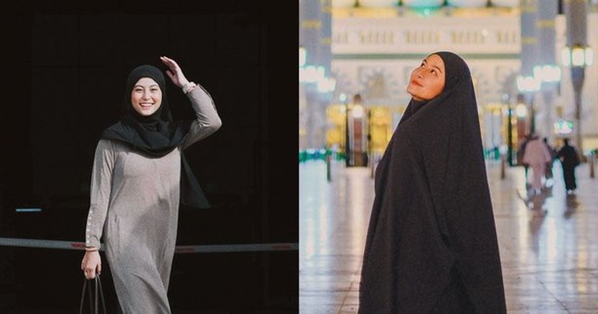 Awkarin Jalani Ibadah Umrah Pertama Kali, Kenakan Hijab- Auranya Bikin Adem