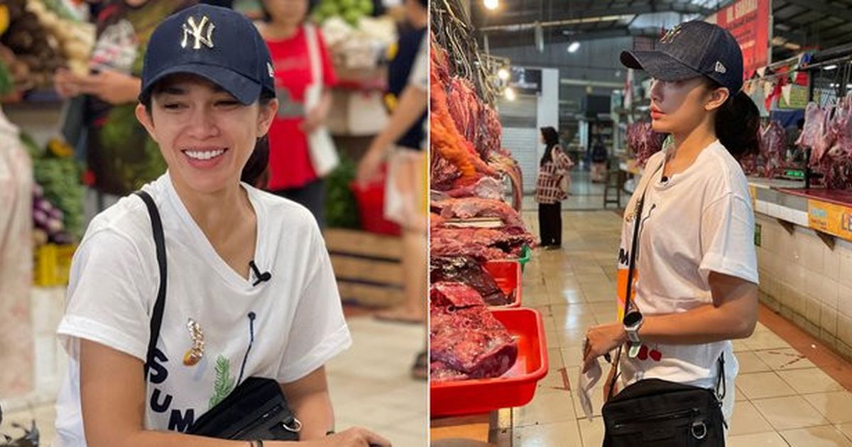 Potret Cantik dan Santai Ussy Sulistiawaty Saat Berbelanja di Pasar, Momen Makan Mie Ayam Jadi Sorotan