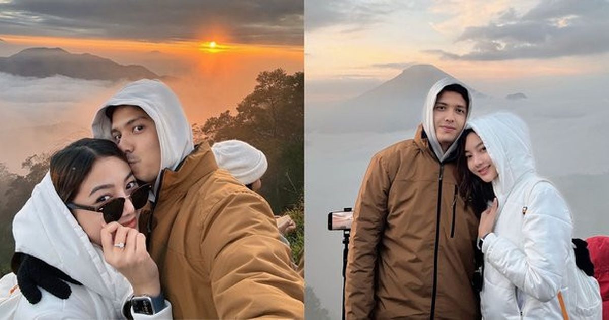 Menikmati Pemandangan Indah Bersama, Glenca Chysara dan Rendi Jhon Tetap Terlihat Cakep dan Glowing di Puncak Gunung Sikunir