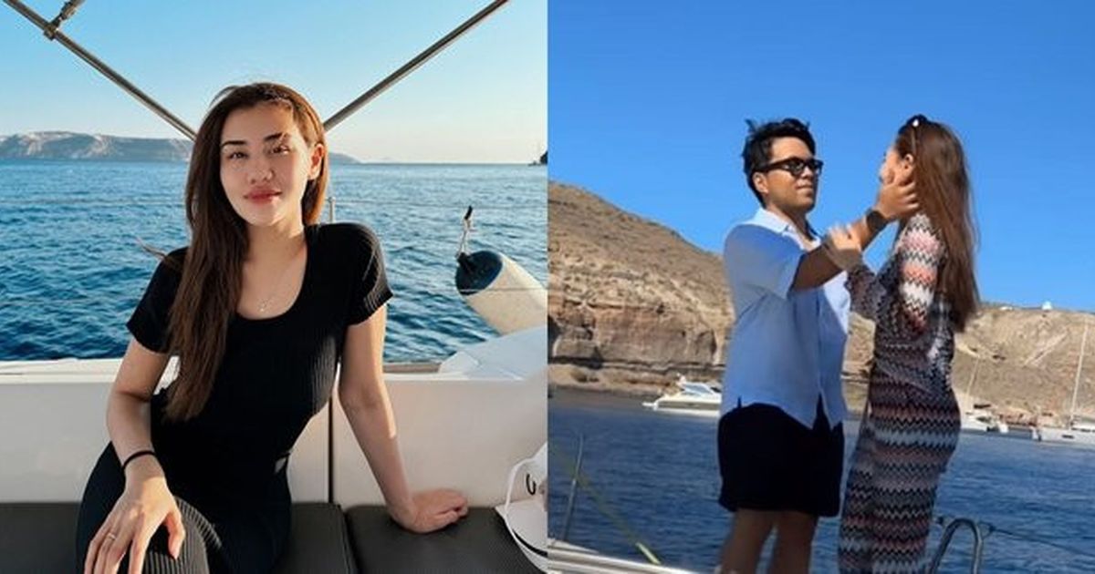 8 Potret Romantis Bulan Madu Aaliyah Massaid dan Thoriq Halilintar di Santorini, Mesra di Atas Kapal hingga Berenang Bareng