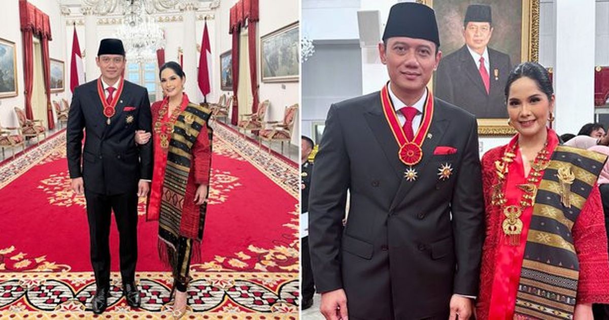 Annisa Pohan Hadiri Anugerah Bintang Mahaputra Nararya Bersama AHY, 8 Potret Cantik dengan Kebaya Merah & Kain Ulos