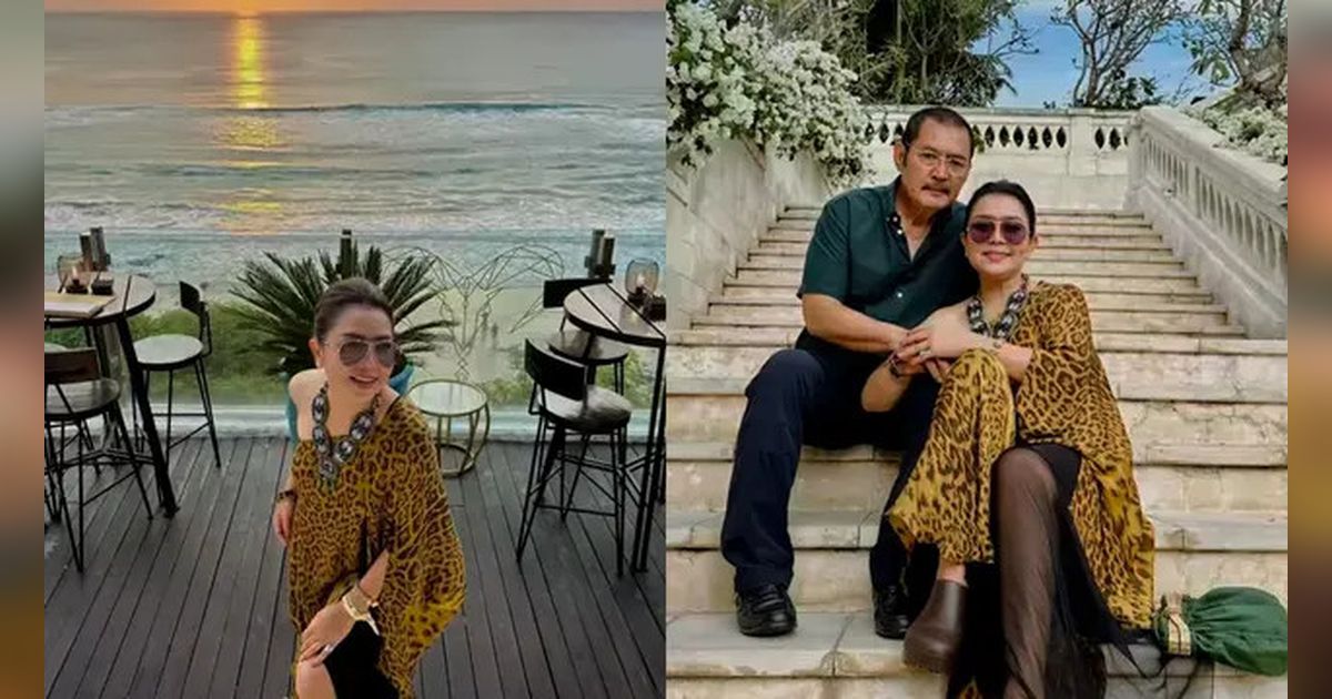 Mengenakan Gaun Motif Macan, Potret Mayangsari & Suami Liburan di Villa Bak Pasangan Muda Begitu Romantis