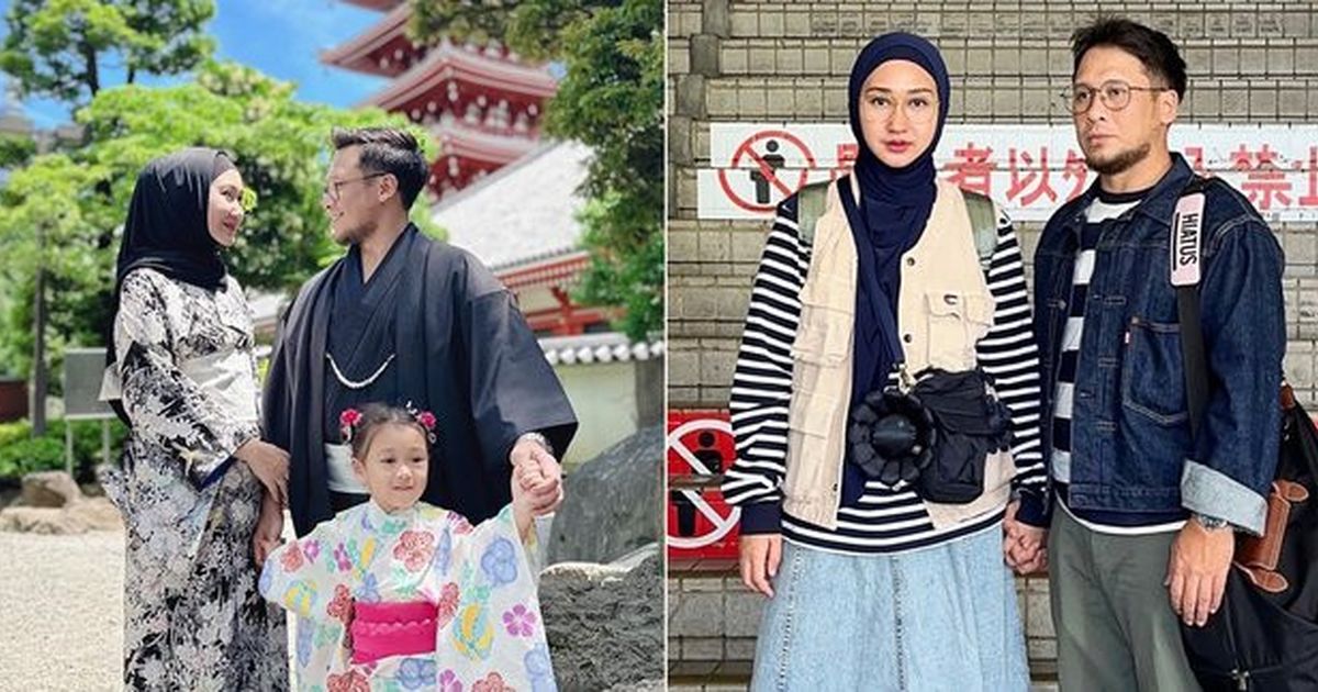 8 Potret Dian Pelangi Berlibur ke Jepang Bersama Suami dan Anak, Gaya Hijabnya Menjadi Sorotan