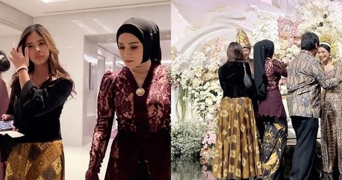 Foto Safeea Menemani Mulan Jameela di Acara Pernikahan, Mengenakan Rok Batik yang Indah dan Tak Kalah Menarik dari Ibunya