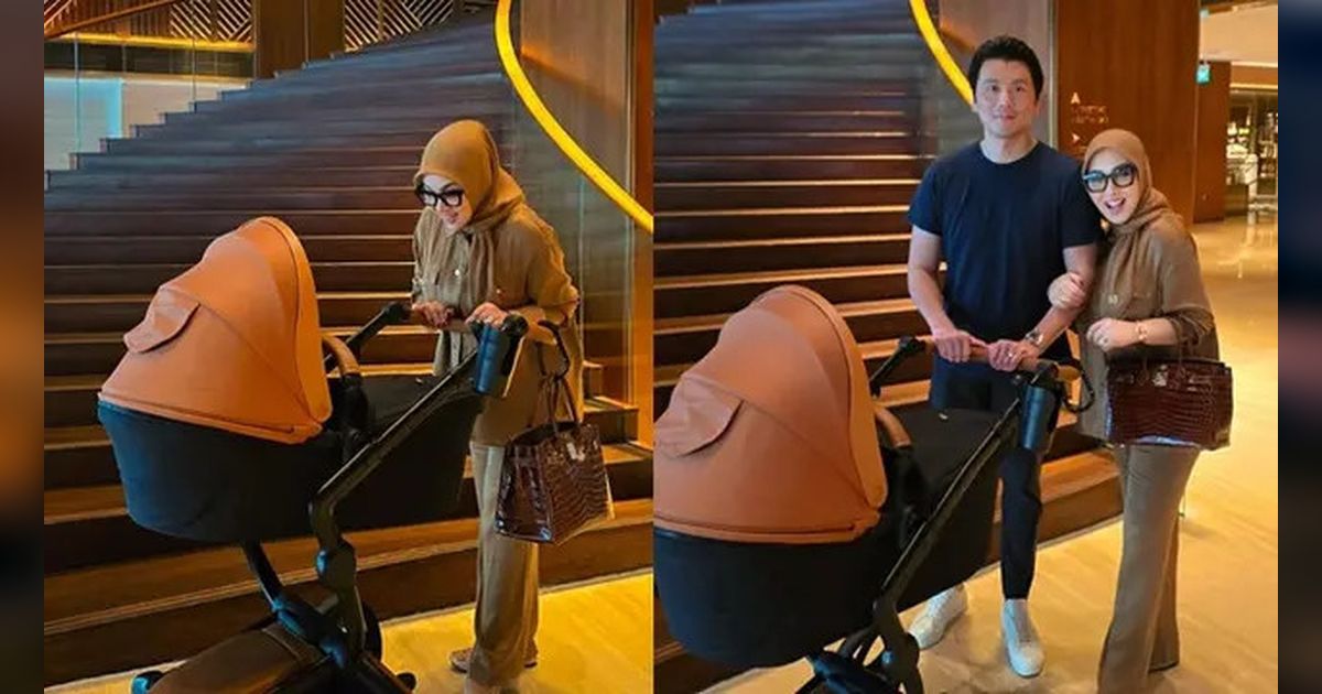 Momen Syahrini dan Sang Suami Mengajak Baby R Jalan-jalan di Singapura