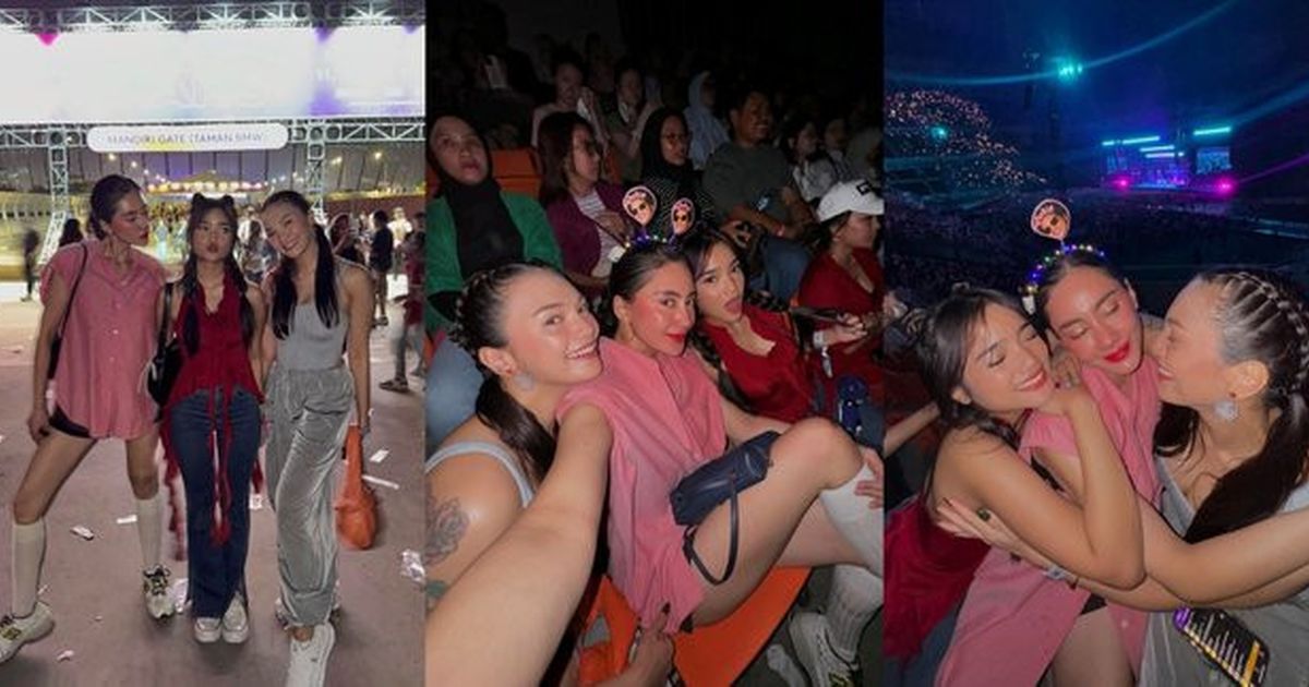 10 Foto Fuji Menyaksikan Konser Bruno Mars Bersama Teman Dekat, Tampil Menawan dengan Pakaian Merah - Terlihat Semakin Ceria