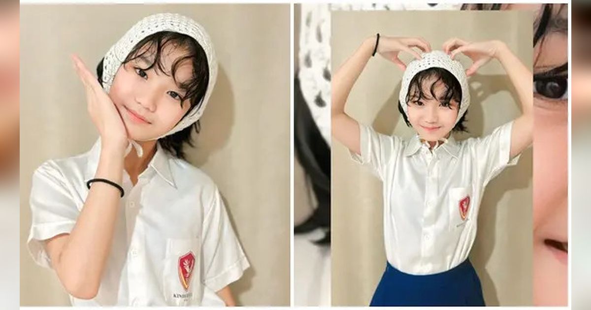 Putih dan Cantik, Potret Bilqis, Putri Ayu Ting Ting mengenakan Seragam Sekolah di Kinderfield Highfield School