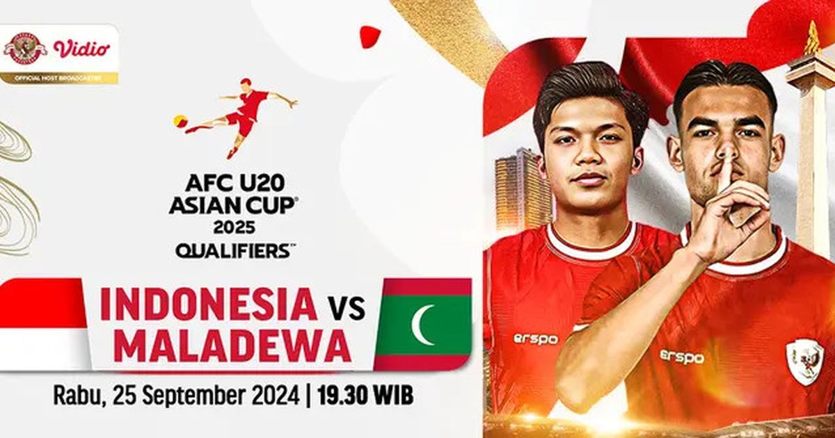 Jadwal Live Streaming Indonesia vs Maladewa dalam Kualifikasi Piala Asia U-20 2025 pada Rabu 25 September 2024