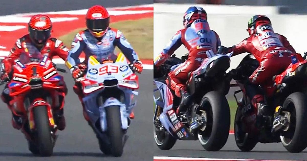 Momen Pecco Bagnaia 'Digandeng' Marc Marquez Menuju Garasi Usai Sesi Latihan di MotoGP Mandalika 2024, Ternnyata ini Penyebabnya